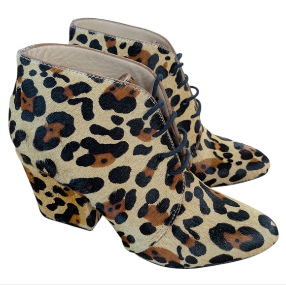 Kate Spade Leopard Print Calf Fur Ankle Bootie Size 6.5 - Picture 2 of 13